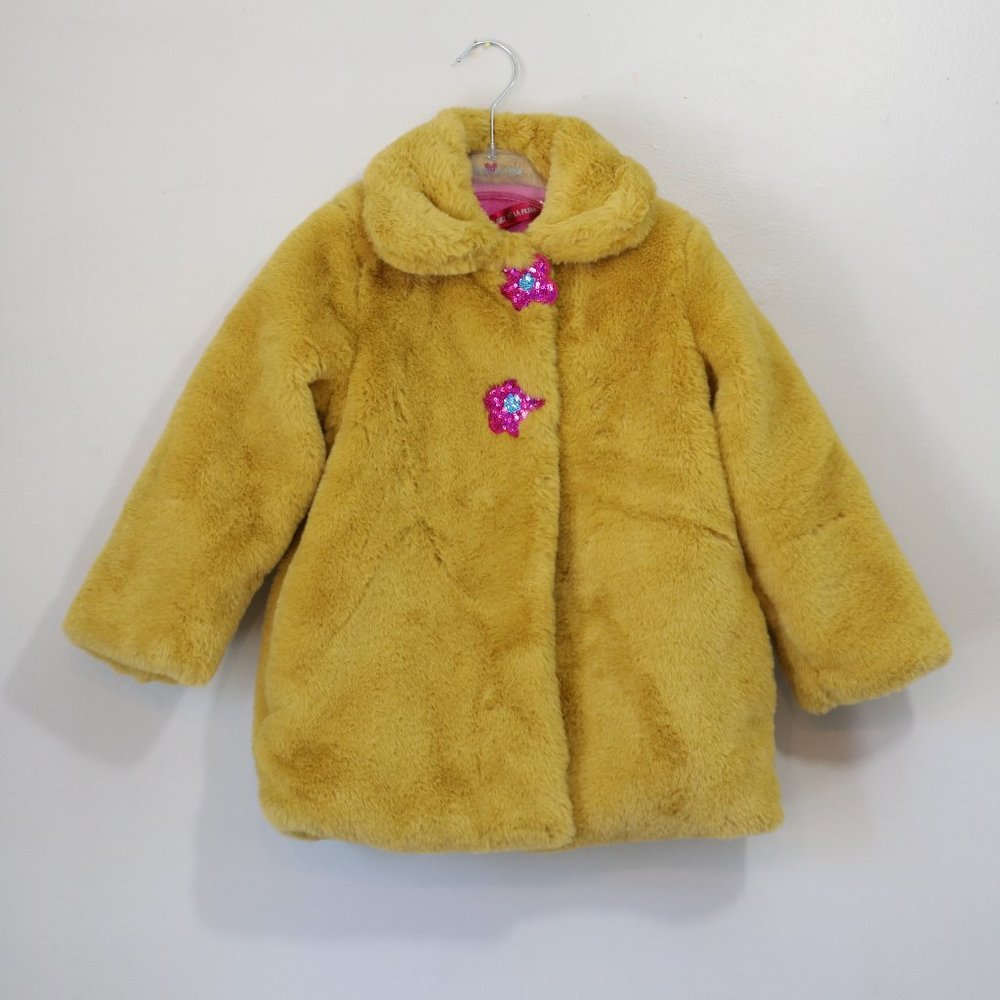Agatha Ruiz De La Prada yellow fur coat NWT